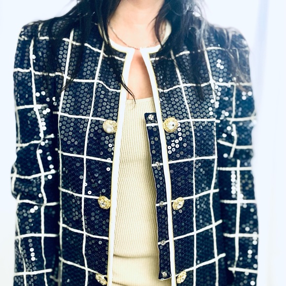 Vintage Karen Lawrence by Mathew Sequin Chanel Like Blazer - Picture 9 of 17